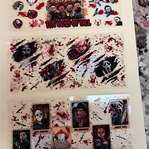 DTF COLD CUP WRAPS Horror-Themed